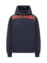 MARNI - Hoodie with Red Logo by Marni - Blue - LIDIASHOPPING® - Official Website