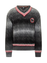 GCDS - GCDS Cable Knit V-Neck Sweater - Grey - LIDIASHOPPING® - Official Website