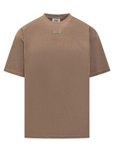 GCDS - GCDS Cotton Logo T-Shirt - Brown - LIDIASHOPPING® - Official Website