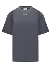 GCDS - GCDS T-Shirt con Logo in Metallo - Grigio - LIDIASHOPPING® - Official Website
