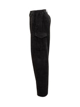 GCDS - Pantaloni GCDS in Velluto Nero con Tasche Cargo - Nero - LIDIASHOPPING® - Official Website