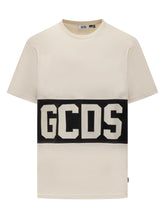 GCDS - T-Shirt Bicolor con Logo GCDS - Bianco - LIDIASHOPPING® - Official Website