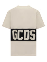 GCDS - T-Shirt Bicolor con Logo GCDS - Bianco - LIDIASHOPPING® - Official Website