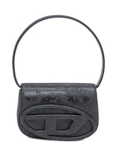 DIESEL - Diesel Borsa a Spalla Nera con Logo e Finitura Glitter - Nero - LIDIASHOPPING® - Official Website