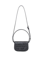 DIESEL - Diesel Borsa a Spalla Nera con Logo e Finitura Glitter - Nero - LIDIASHOPPING® - Official Website