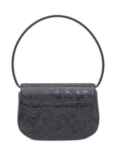 DIESEL - Diesel Borsa a Spalla Nera con Logo e Finitura Glitter - Nero - LIDIASHOPPING® - Official Website