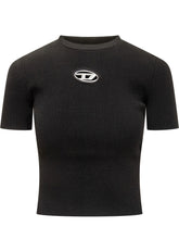DIESEL - Top nero Diesel aderente con logo frontale - Nero - LIDIASHOPPING® - Official Website