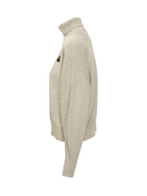 MARANT ÉTOILE - Wool Turtleneck with Black Logo by Marant Étoile - White - LIDIASHOPPING® - Official Website