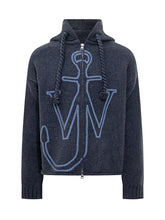 J.W. ANDERSON - Hooded Zip Sweatshirt with Logo by J.W Anderson - Blue | Lidia Shopping ® | Official Website
