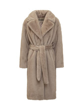 HERNO - Herno Faux Fur Coat with Belt - Beige | Lidia Shopping ® | Official Website