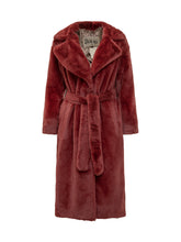 HERNO - Herno Cappotto in Pelliccia Sintetica Rosso con Cintura - Rosso - LIDIASHOPPING® - Official Website