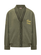 KENZO - Kenzo Cardigan in Cotone con Ricamo Logo - Verde - LIDIASHOPPING® - Official Website