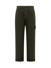 STONE ISLAND - Pantaloni Stone Island in Cotone Verde - Grigio | Lidia Shopping | Official Website