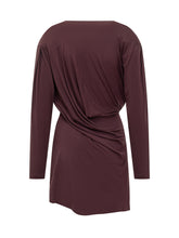 IRO - Iro Abito Drappeggiato Bordeaux con Scollo a V - Rosso - LIDIASHOPPING® - Official Website