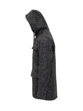 HERNO - Wool Chevron Coat with Hood - Blue - LIDIASHOPPING® - Official Website