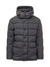 HERNO - Herno Hooded Puffer Jacket with Check Pattern - Blue - LIDIASHOPPING® - Official Website
