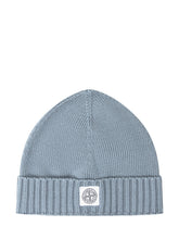 STONE ISLAND KIDS - Stone Island Berretto in Maglia Azzurro - Blu | Lidia Shopping ® | Official Website