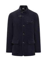 FAY - Fay Giacca Blu con Collo alla Coreana e Gancio - Blu | Lidia Shopping ® | Official Website