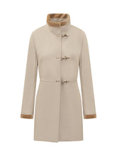 FAY - Fay Cappotto con Ganci Iconici e Dettagli in Velluto - Beige - LIDIASHOPPING® - Official Website