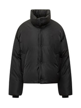 AMI ALEXANDRE MATTIUSSI - Ami Paris Black Down Jacket with Heart Logo - Black - LIDIASHOPPING® - Official Website
