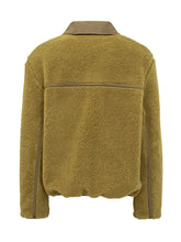 AMI ALEXANDRE MATTIUSSI - Ami Giacca in Shearling Giallo con Colletto a Contrasto - Verde - LIDIASHOPPING® - Official Website