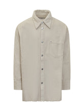 AMI ALEXANDRE MATTIUSSI - AMI ALEXANDRE MATTIUSSI Beige Corduroy Shirt with Pocket - White - LIDIASHOPPING® - Official Website