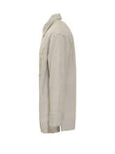 AMI ALEXANDRE MATTIUSSI - AMI ALEXANDRE MATTIUSSI Beige Corduroy Shirt with Pocket - White - LIDIASHOPPING® - Official Website