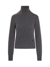 AMI ALEXANDRE MATTIUSSI - Ami Paris Grey Wool-Blend Turtleneck - Grey - LIDIASHOPPING® - Official Website