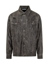 PALM ANGELS - Palm Angels Vintage-Effect Shirt - Grey - LIDIASHOPPING® - Official Website
