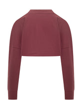 PALM ANGELS - Palm Angels Felpa Crop in Cotone con Logo - Rosso - LIDIASHOPPING® - Official Website