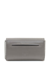 PINKO - Portafoglio a Tracolla Pinko Saddle con Catena Grigio - Grigio | Lidia Shopping ® | Official Website
