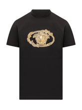 VERSACE - T-shirt nera con stampa Versace - Nero | Lidia Shopping ® | Official Website