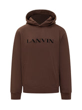 LANVIN - Lanvin Brown Hoodie with Embroidered Logo - Brown | Lidia Shopping | Official Website