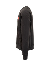 LANVIN - Lanvin Black Sweatshirt with Red Logo for Men - Black - LIDIASHOPPING® - Official Website