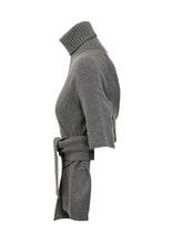LANVIN - Short-Sleeve Grey Sweater with Belt by Lanvin - Grey - LIDIASHOPPING® - Official Website
