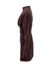 STELLA MCCARTNEY - Abito Stella McCartney Drappeggiato a Maniche Lunghe - Marrone - LIDIASHOPPING® - Official Website