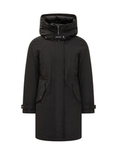 WOOLRICH - Long Padded Parka with Hood Woolrich - Black | Lidia Shopping | Official Website