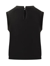 SEMICOUTURE - Black Vest with Jewel Neckline SEMICOUTURE - Black | Lidia Shopping ® | Official Website