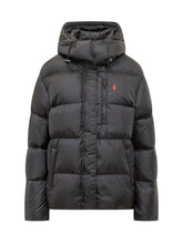POLO RALPH LAUREN - Polo Ralph Lauren Black Down Jacket with Red Logo - Black - LIDIASHOPPING® - Official Website