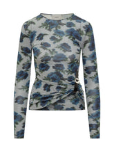 COPERNI - Coperni Floral Print Top with Side Buckle - Blue - LIDIASHOPPING® - Official Website