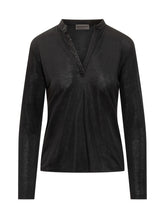 PUROTATTO - Maglia con Scollo Dettaglio Lurex PURO TATTO - Nero | Lidia Shopping ® | Official Website