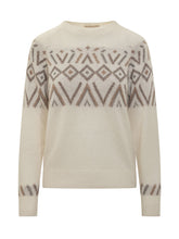 PUROTATTO - Puro Tatto cream jacquard sweater - White - LIDIASHOPPING® - Official Website