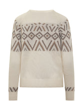 PUROTATTO - Puro Tatto cream jacquard sweater - White - LIDIASHOPPING® - Official Website