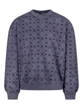 MARINE SERRE - Marine Serre Felpa Blu con Motivo Logo All Over - Nero - LIDIASHOPPING® - Official Website