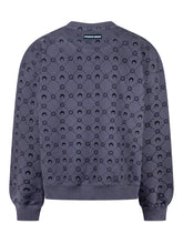 MARINE SERRE - Marine Serre Felpa Blu con Motivo Logo All Over - Nero - LIDIASHOPPING® - Official Website