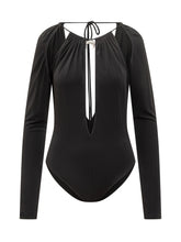 MARINE SERRE - Marine Serre Black Cut Out Bodysuit with Jewel Detail - Black - LIDIASHOPPING® - Official Website
