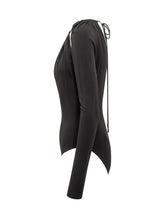 MARINE SERRE - Marine Serre Black Cut Out Bodysuit with Jewel Detail - Black - LIDIASHOPPING® - Official Website