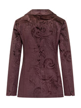 CIRCOLO - Circolo Bordeaux Jacquard Paisley Single-Breasted Blazer - Red | Lidia Shopping ® | Official Website
