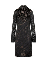 ETRO - Etro Short Velvet Dress with Black Floral Pattern - Black - LIDIASHOPPING® - Official Website