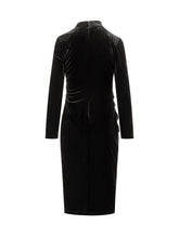 LAUREN RALPH LAUREN - Abito Nero in Velluto Drappeggiato Lauren Ralph Lauren - Nero - LIDIASHOPPING® - Official Website